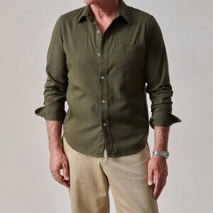 Buck Mason Draped Twill One Pocket Shirt Woodland Drab
